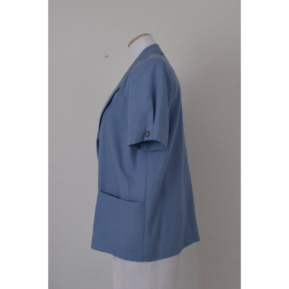 Vintage 90s Blue Lightweight Blazer by Sag Harbor size 10P - Picture 2 of 9